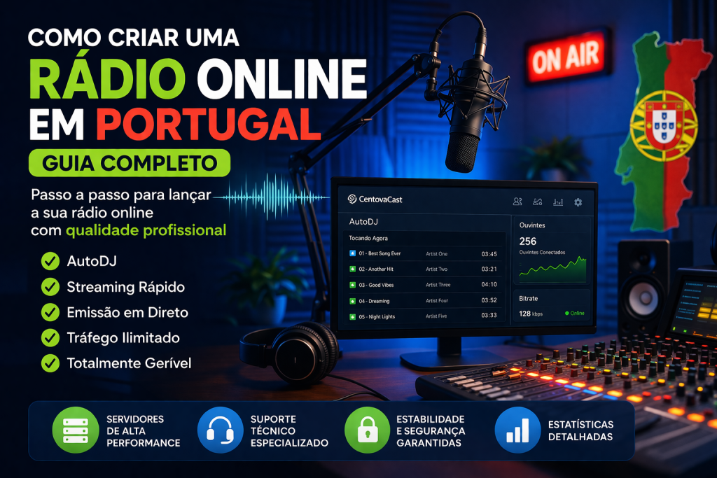 criar rádio online em Portugal
